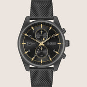 BOSS Men's Chronograph Black Dial All-Black Steel 44mm Watch 1514150
