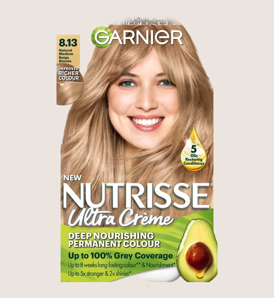 Garnier Nutrisse 8.13 Medium Beige Blonde Permanent Hair Dye