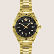 Versace Mens Hellenyium Watch Gold Bracelet Dark Statement VE3A00820