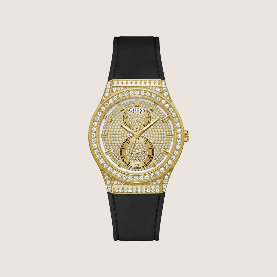 Guess Women's Princess Watch Crystals-Set Gold Dial GW0439L2