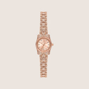 Michael Kors Women's Lexington Clear Stone-Set Rose Gold Dial Watch MK4863