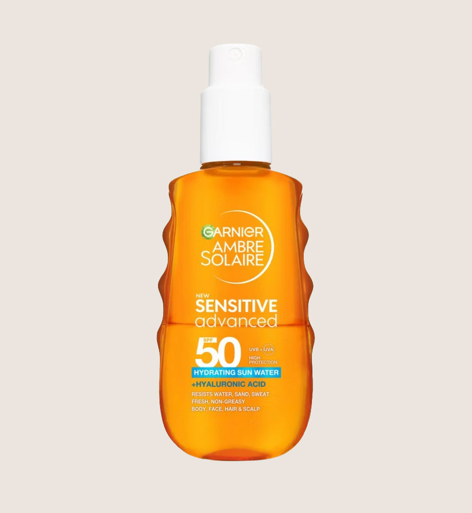 Garnier Ambre Solaire Sensitive Advanced SPF50 Hydrating Sun Protection Water 150ml