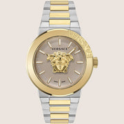 Versace Mens Medusa Infinite Watch Beige Two-Tone Icon VE7E00423