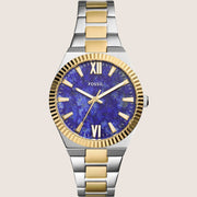 Fossil Scarlette Two Tone Steel Blue Dial Watch ES5332