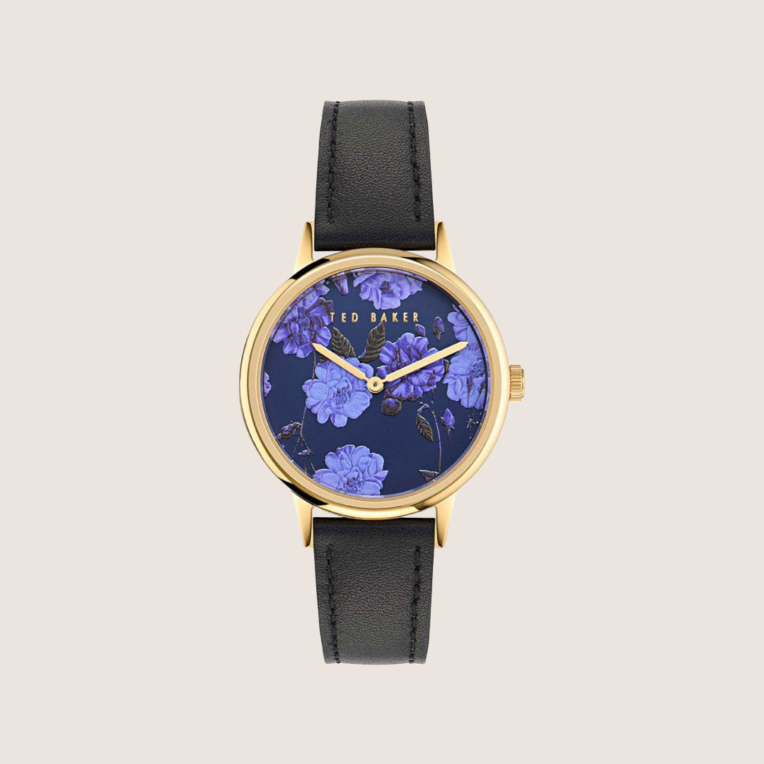 Ted Baker Ladies Phylipa Fashion Gold Blue Leather Strap Watch BKPPHF408