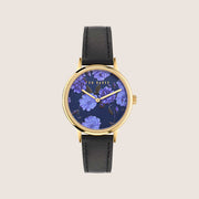 Ted Baker Ladies Phylipa Fashion Gold Blue Leather Strap Watch BKPPHF408