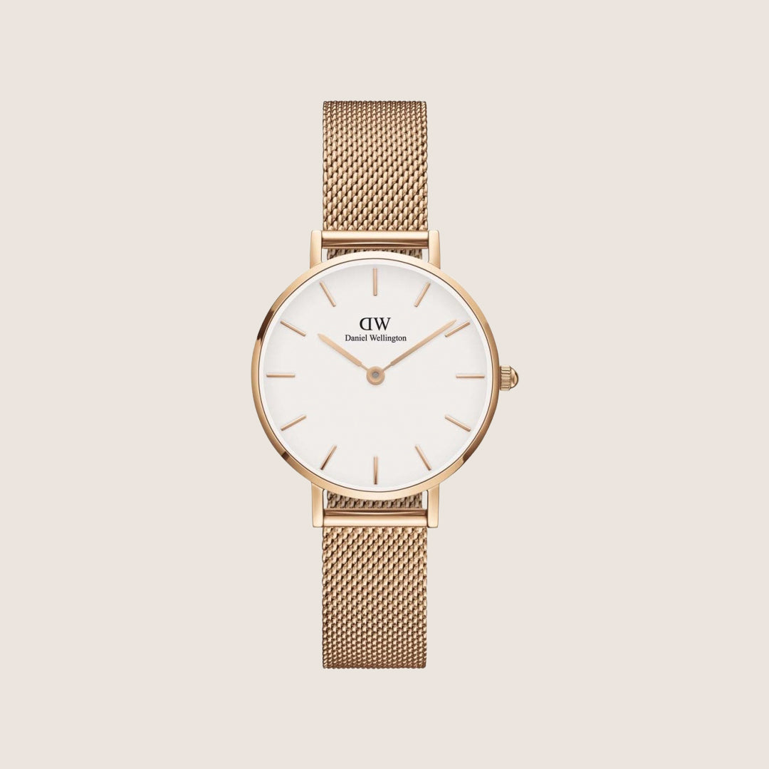 Daniel Wellington Women's Petite Melrose Rose Gold White Dial Watch DW00100219