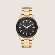 Michael Kors Men's Layton Black Dial Gold Two-Tone Stainless Steel Watch MK8816