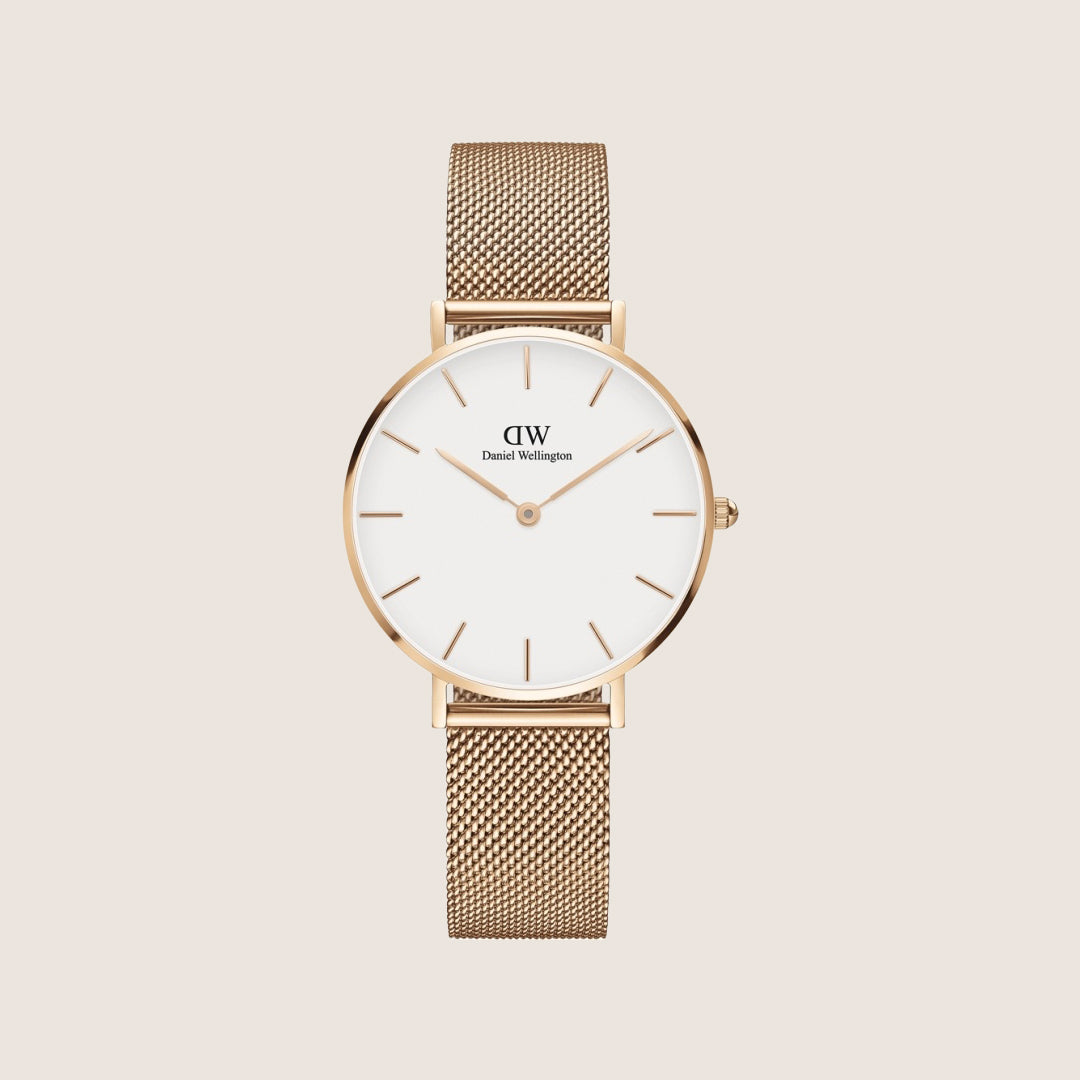Daniel Wellington Women's Petite Melrose Rose Gold White Dial Watch DW00100163
