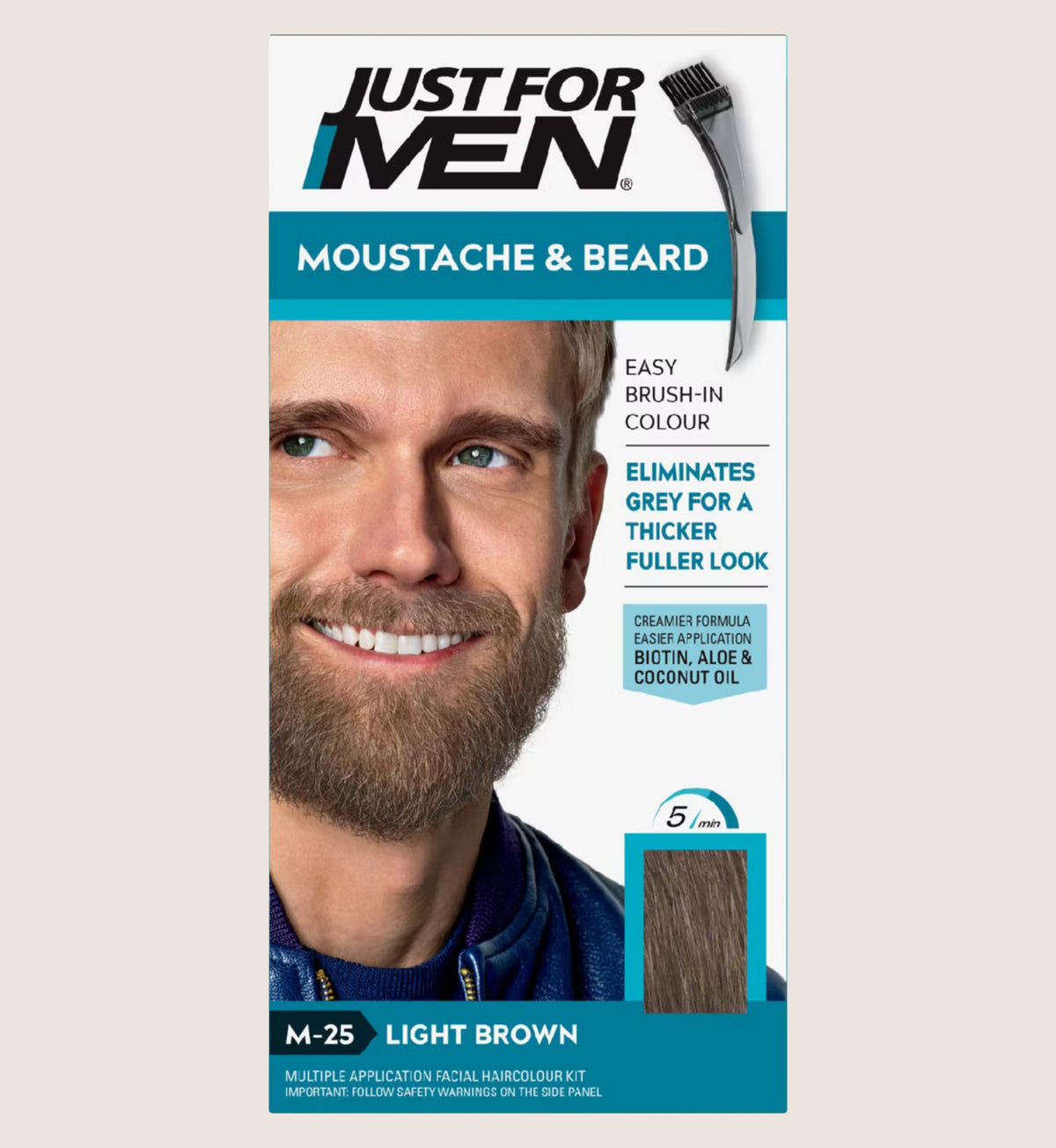 Just For Men Moustache & Beard Brush-In Colour Gel Light Brown