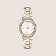 Michael Kors Women's Maren Clear Stone-Set White Dial Watch MK7492