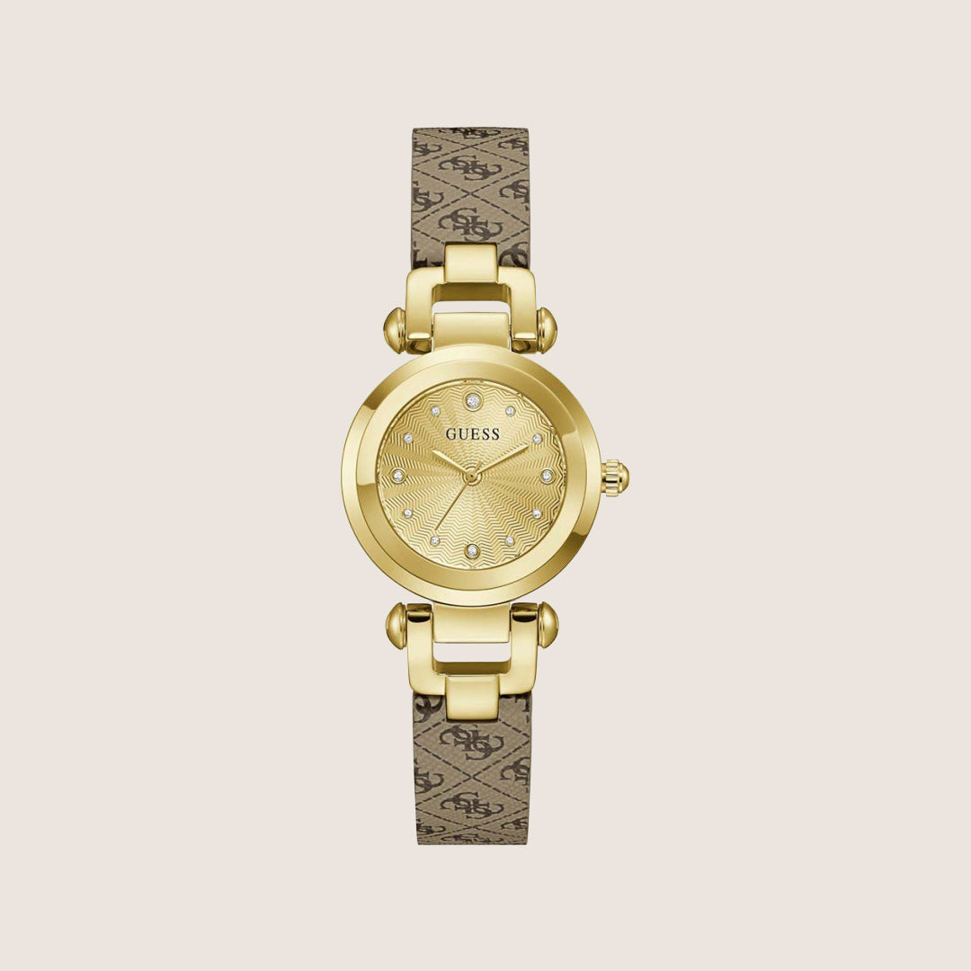 Guess Women's Ginger Watch Crystal-Set Gold Dial GW1021L2