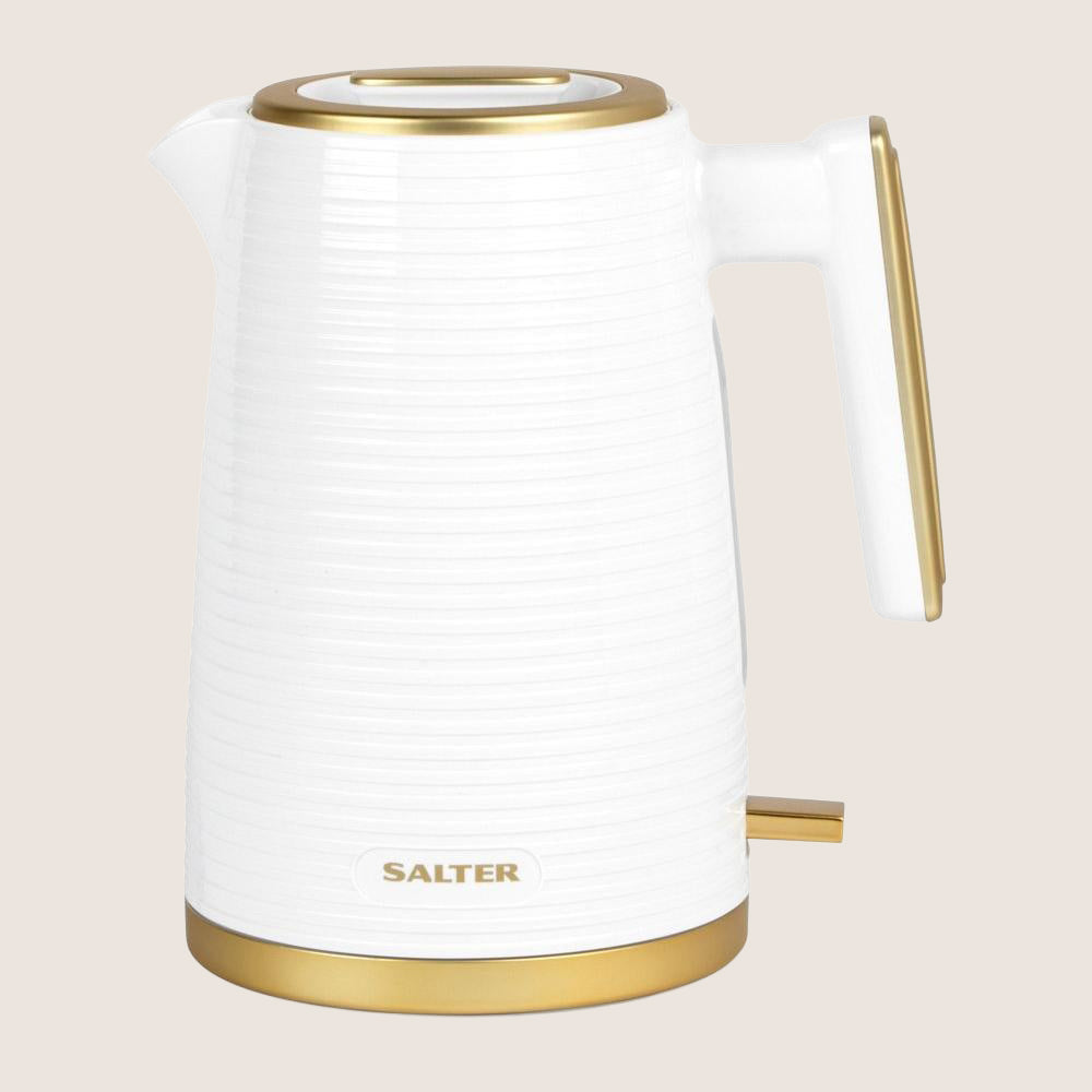 SALTER Palermo EK5031WHT Jug Kettle with Gold Accents 1.7L - White & Gold