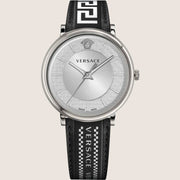 Versace Mens Watch Silver Dial Leather Classic VE5A01021