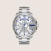 Diesel Mens Mega Chief Silver Dial Chunky Watch DZ4477