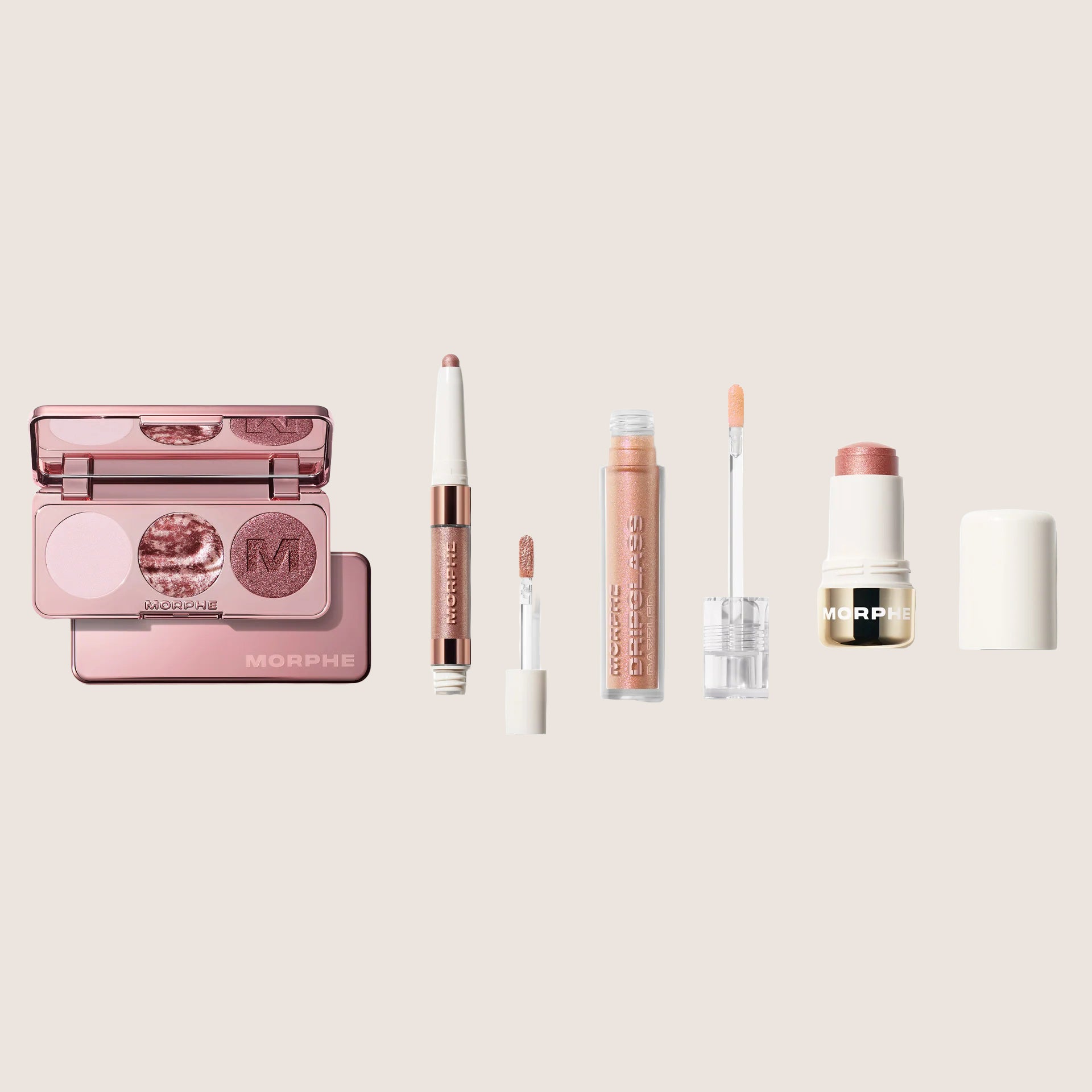 Morphe Dazzling Metallics Rose Gold Bundle Premium Formula