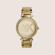 Michael Kors Women's Parker Clear Stone-Set Gold Dial Watch MK5784