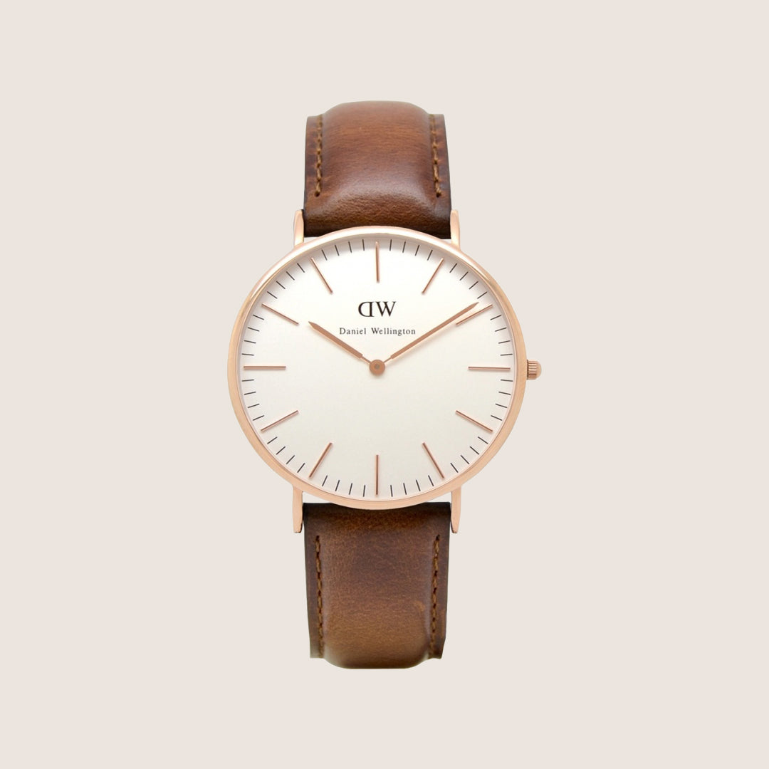 Daniel Wellington Mens Classic St Mawes Rose Gold White Dial 40mm Watch DW00100006