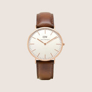 Daniel Wellington Mens Classic St Mawes Rose Gold White Dial 40mm Watch DW00100006