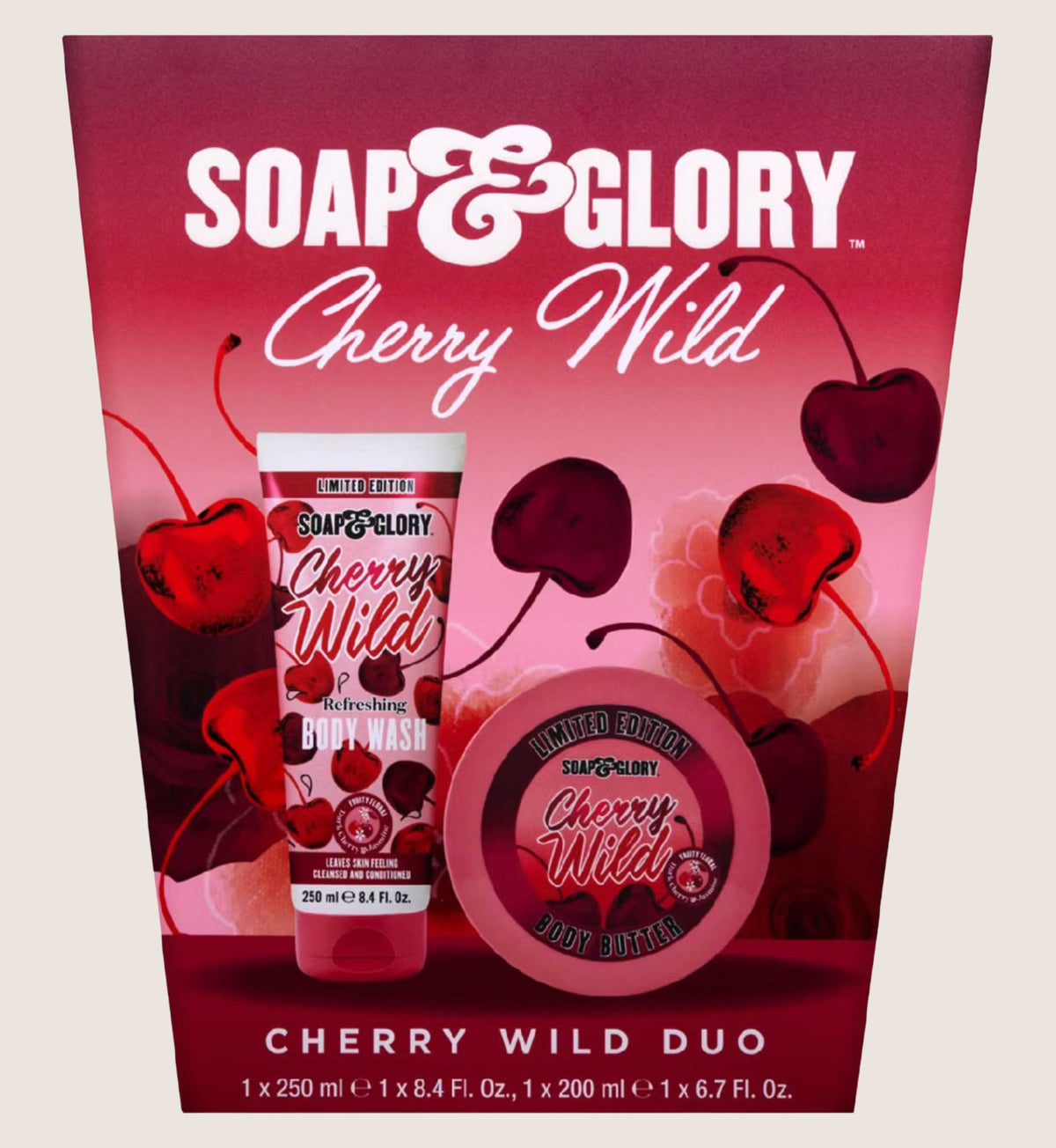 Soap & Glory Cherry Wild Duo Bath & Body Gift Set For Her