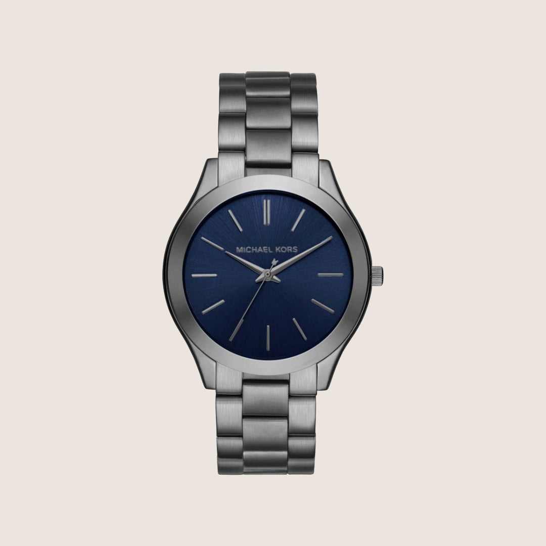 Michael Kors Men's Slim Runway Silver Dial Silver Stainless Steel Bracelet Watch MK8584
