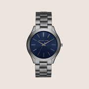 Michael Kors Men's Slim Runway Silver Dial Silver Stainless Steel Bracelet Watch MK8584