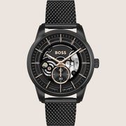 BOSS Men's All-Black Automatic Stainless Steel Bracelet Watch 1514035