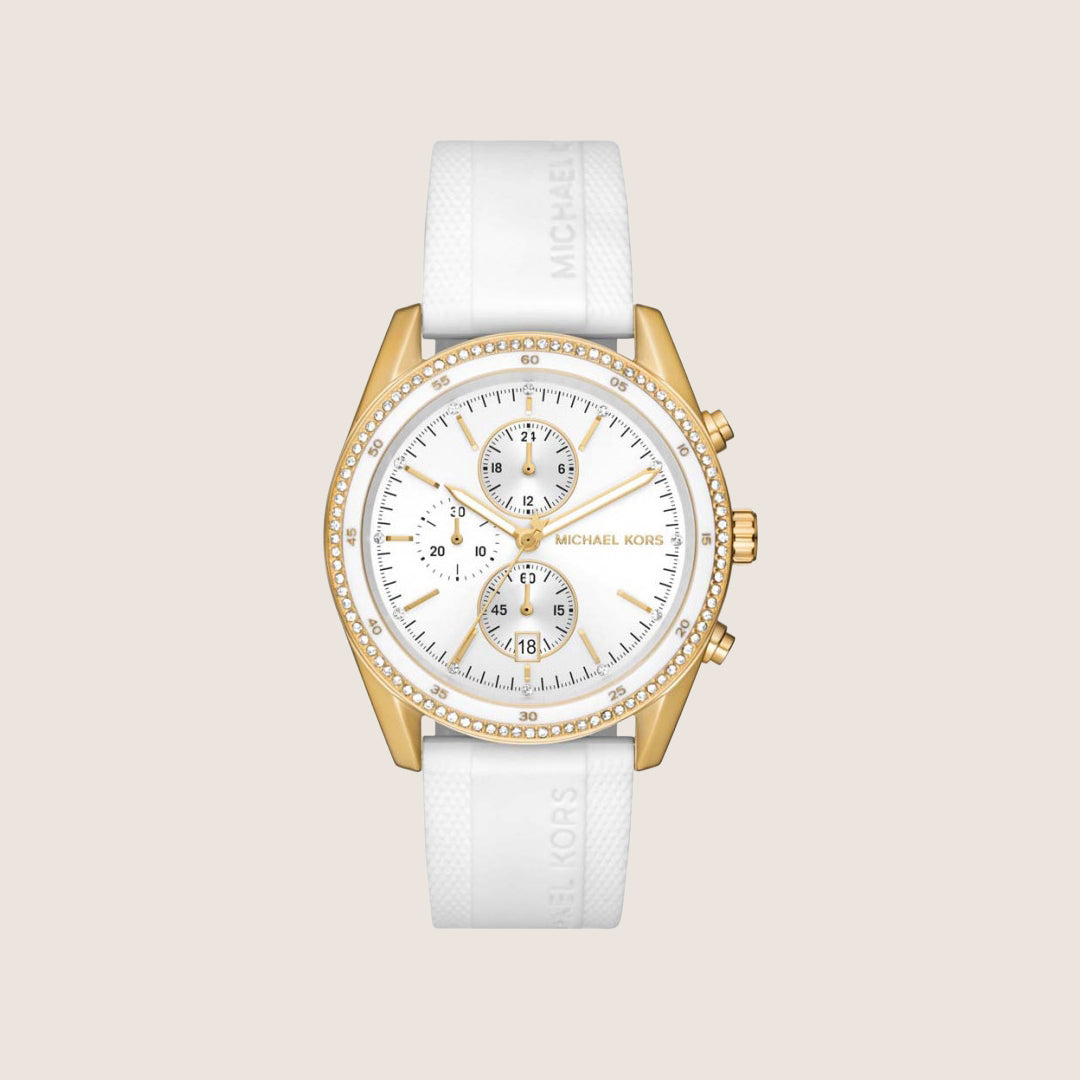 Michael Kors Women's Hadyn Chronograph Clear Stone-Set Watch MK7484