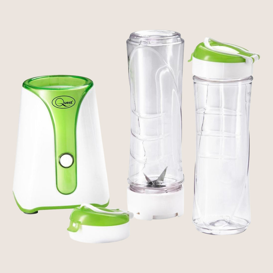 Quest 34009 Personal Blender 350W 0.6L with 2 Bottles - Green & White