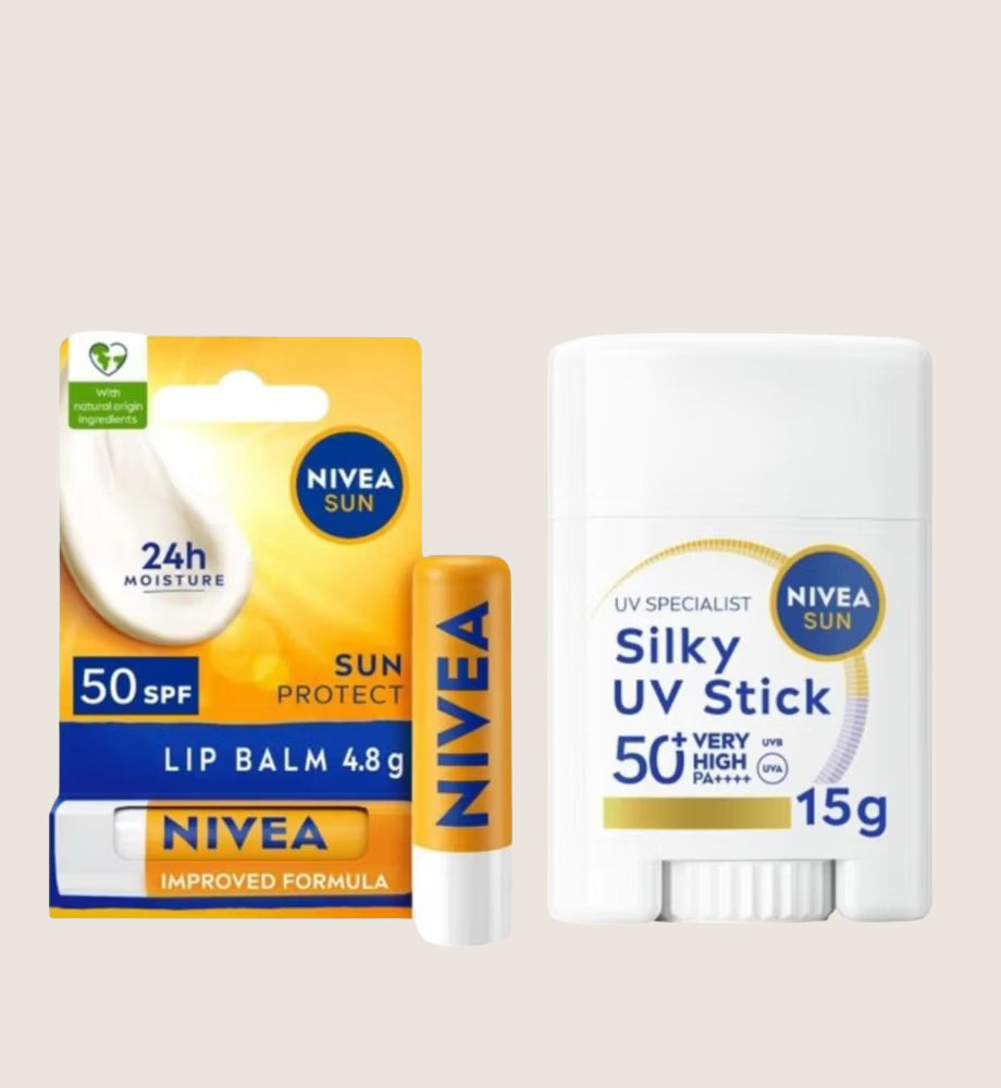 NIVEA Sun Lip Balm & UV Sun Stick Bundle Sun Cream & Lip Balm Set