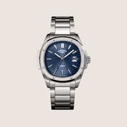 Rotary Mens Apex 100 Blue Dial Square Silver Bracelet Watch GB05575-05