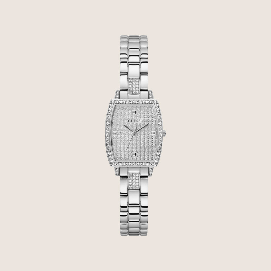 Guess Women's Brilliant Watch Crystal-Set Silver Dial GW0611L1