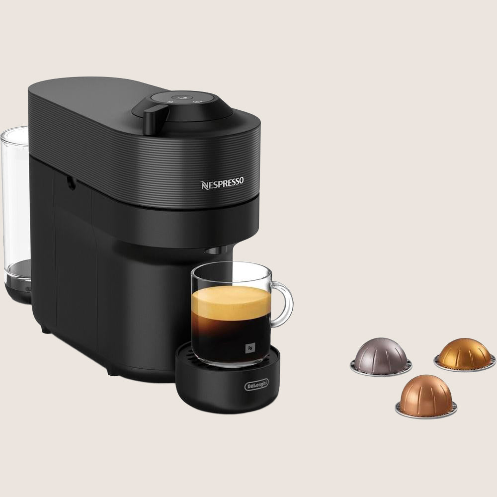 NESPRESSO by De'Longhi Vertuo Pop ENV90.B Pod Coffee Machine 6 Cup Sizes App Compatible 0.6L - Black