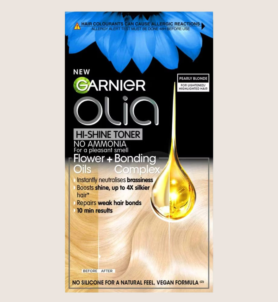 Garnier Olia 10.02 Pearly Toner: Hi-Shine, Neutralises Brassy Tones, for luminous, pearly blonde