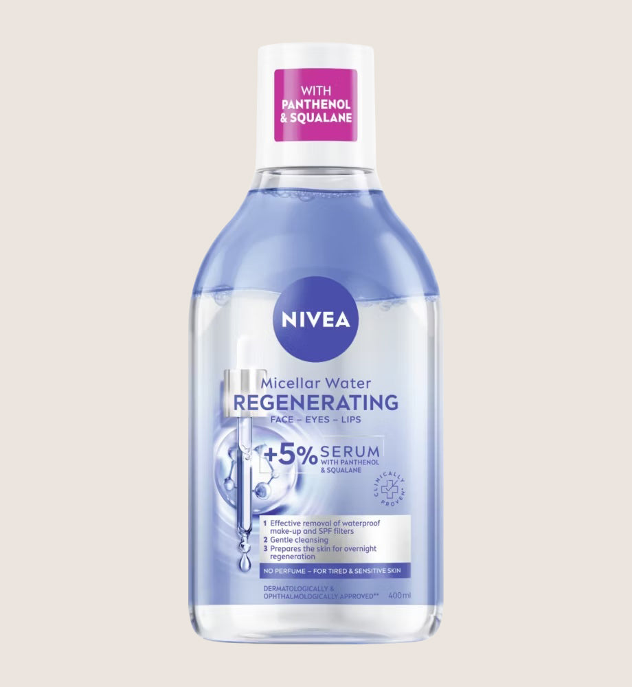 NIVEA Regenerating Micellar Water +5% Serum with Panthenol & Squalane for Tired & Sensitive Skin For Sensitive Skin 400ml