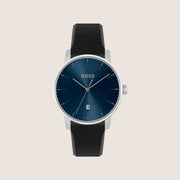 BOSS Men's Blue Dial Black Rubber Strap Sport Watch 1514131