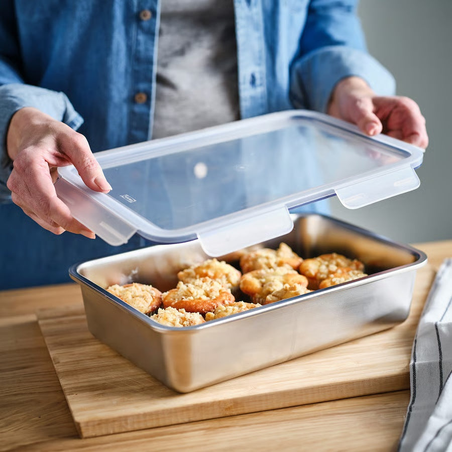 IKEA 365+ Food Container Large Rectangular Stainless Steel 3 L