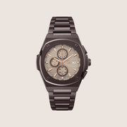 GC Men's Coussin Shape Chronograph Beige Dial Brown Bracelet Watch Y99013G1MF