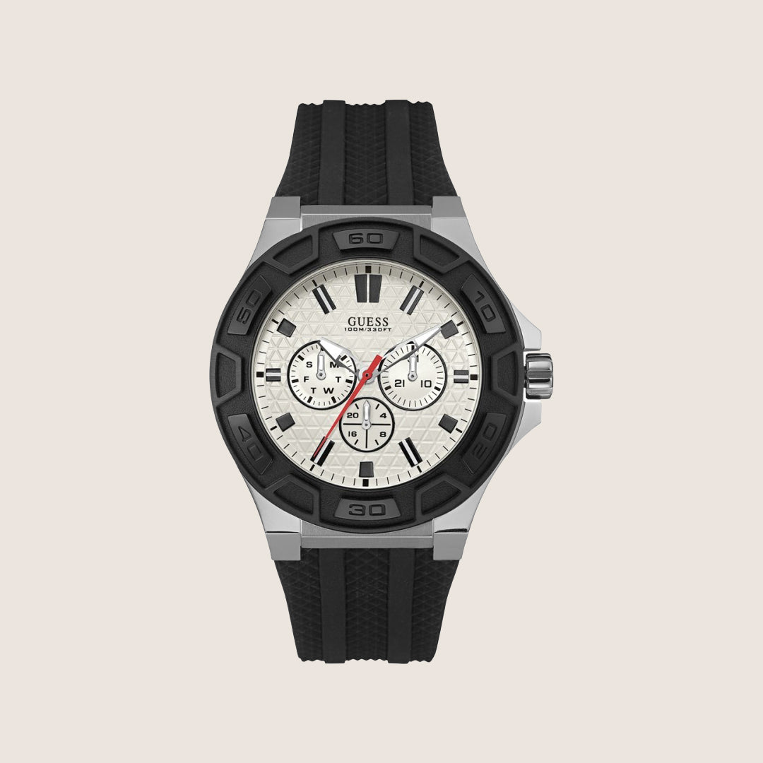 Guess Mens Sport Watch White Dial W0674G3