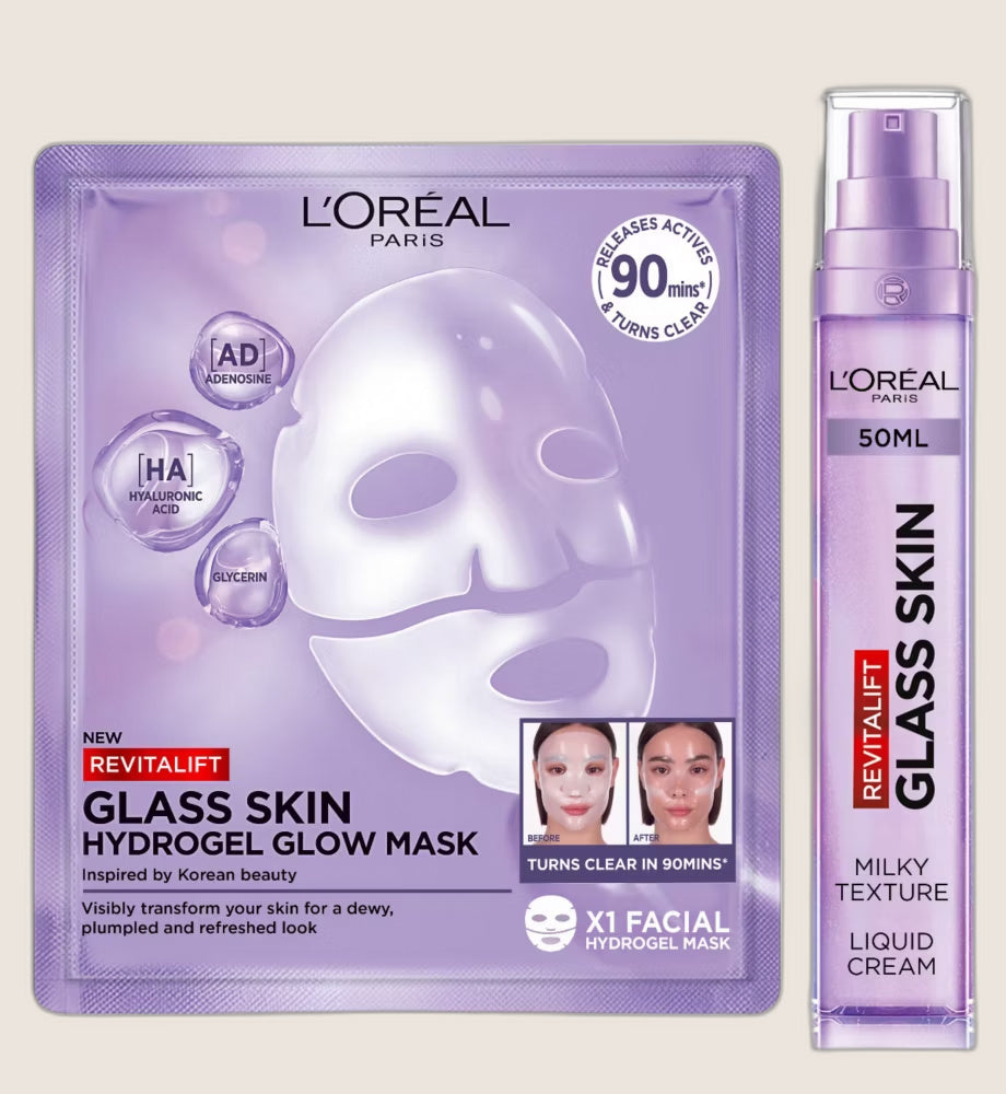 L'Oréal Paris Revitalift Filler Glass Skin Moisturiser & Mask Bundle