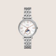 Fossil Women's Jacqueline Silver Mother-of-Pearl Crystal Bracelet Analogue Watch ES5164