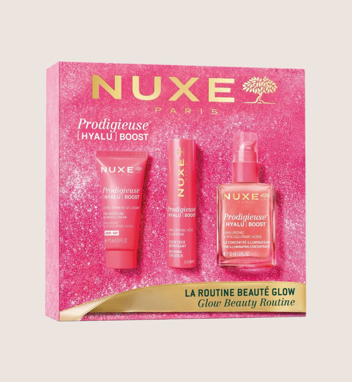 NUXE Glow Beauty Routine Prodigieuse Hyalu Boost Skincare Gift Set For Her