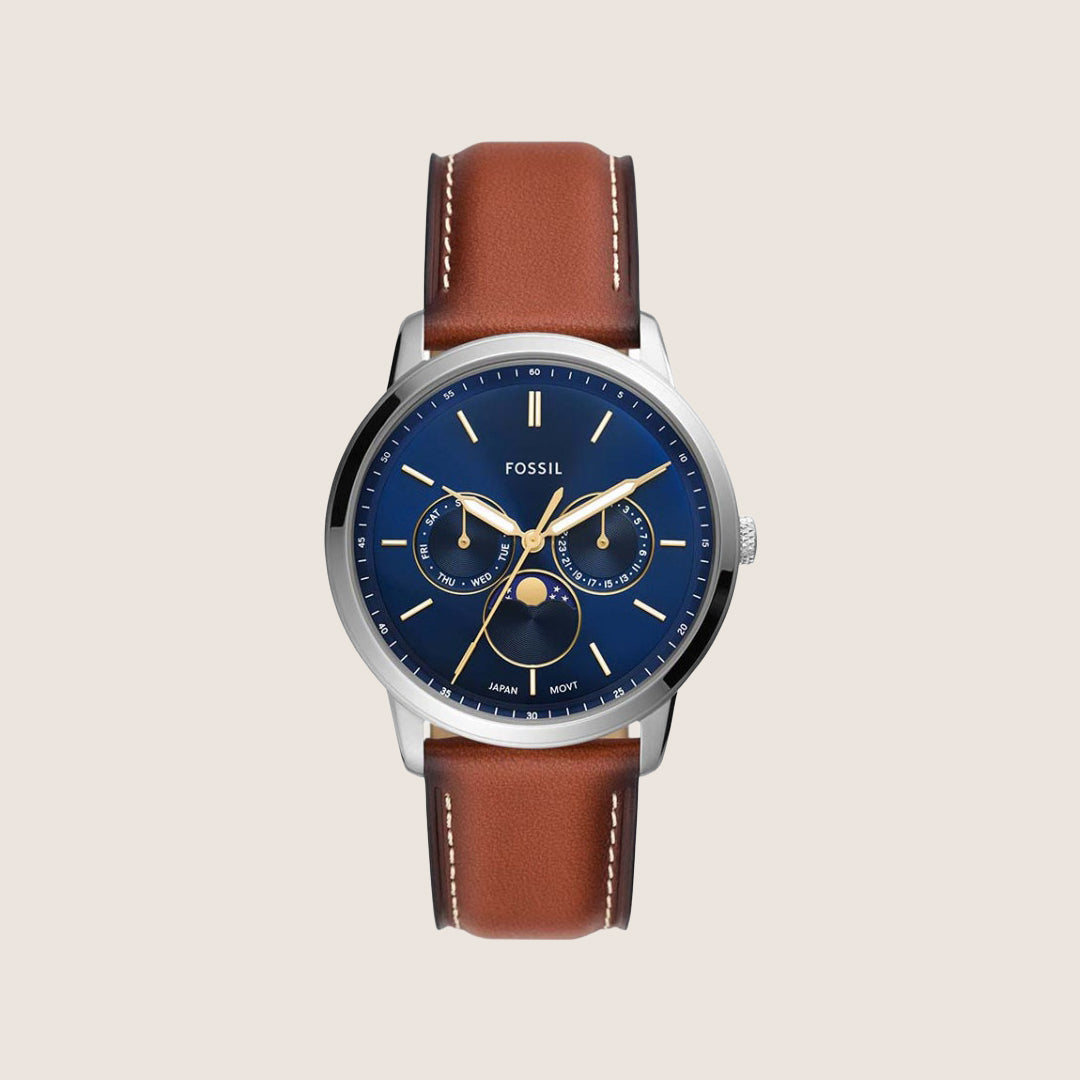 Fossil Mens Neutra Blue Moonphase Watch FS5903