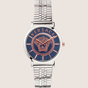 Versace Ladies Watch Blue Dial Silver Bracelet Sapphire Crystal VEK400821
