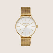 Michael Kors Men's Auden White Dial Gold Stainless Steel Bracelet Watch MK7150