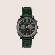Ted Baker Mens Caine Urban Black Dial Chronograph Green Silicone Strap Watch BKPCNF203