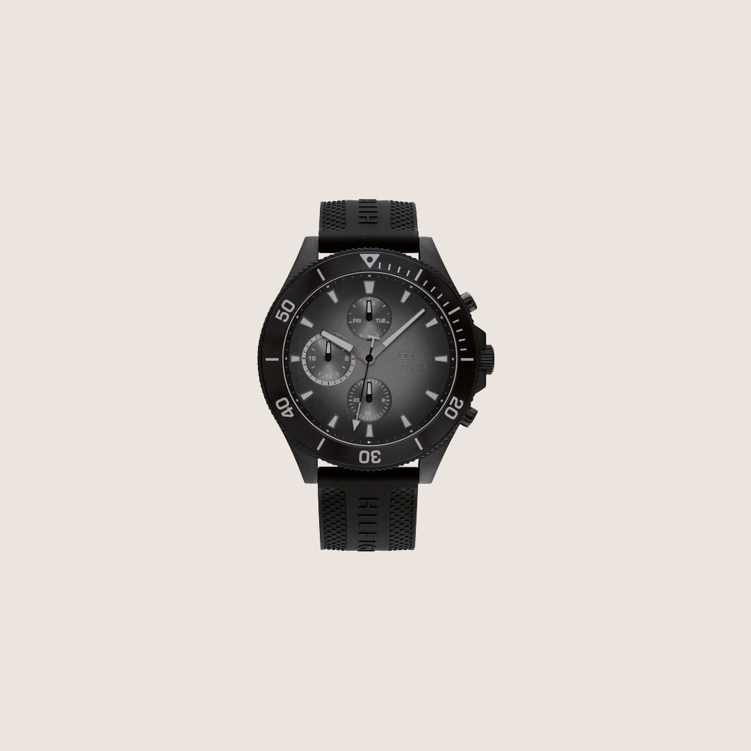 Tommy Hilfiger Men's Watch Black Dial Silicone Strap 1791921