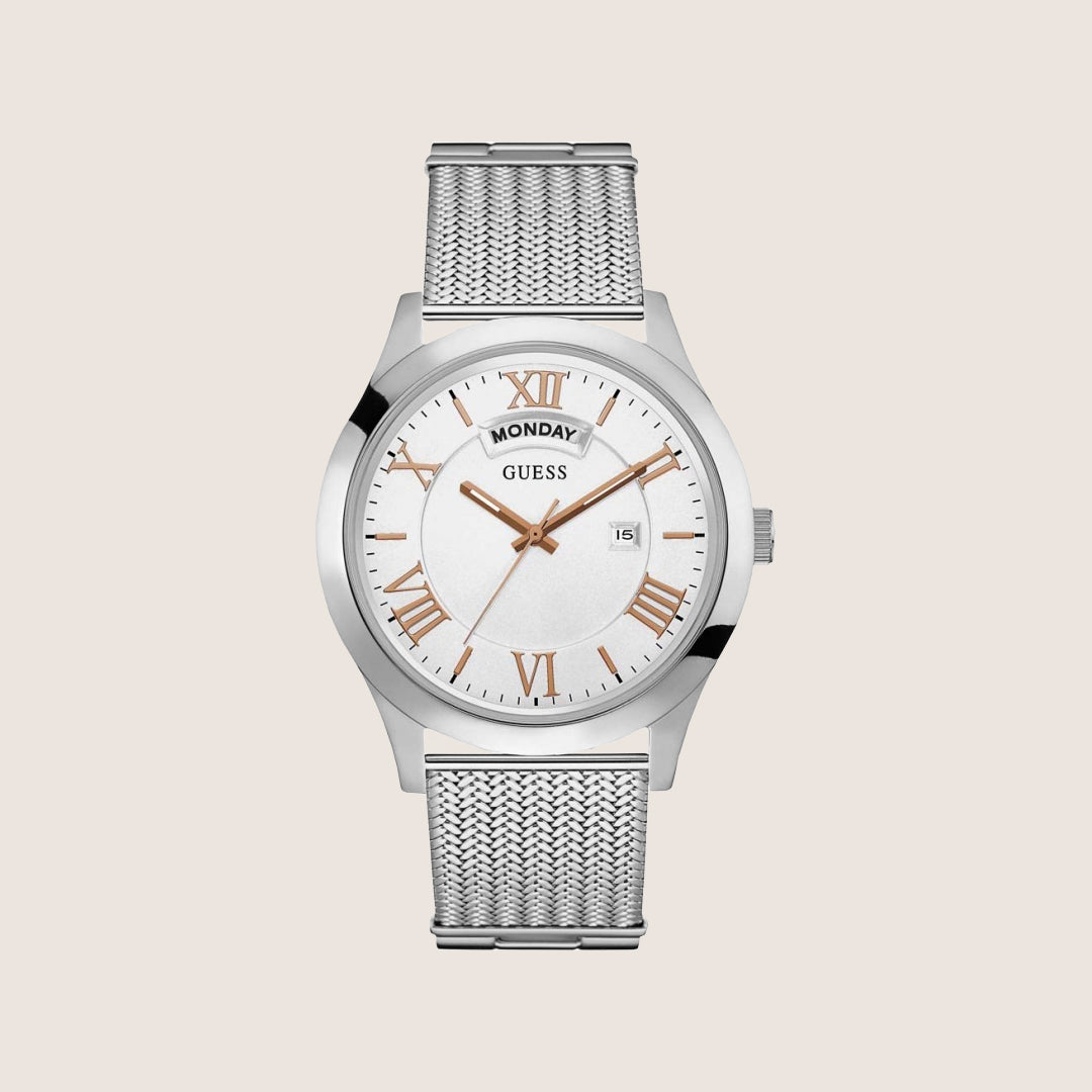 Guess Mens Metropolitan Watch White Dial W0923G1