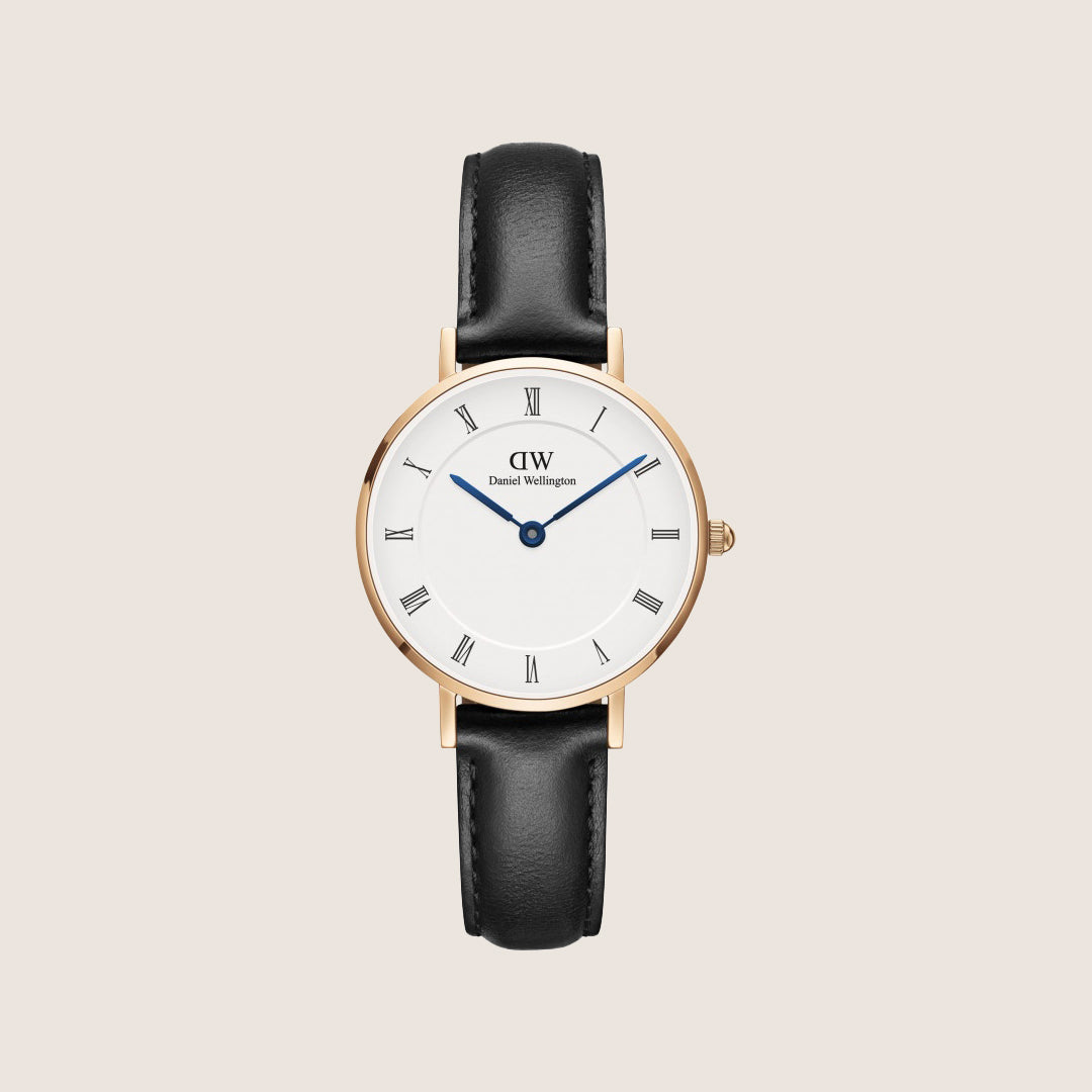 Daniel Wellington Women's Petite Rose Gold Leather White Dial Watch DW00100683