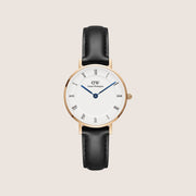 Daniel Wellington Women's Petite Rose Gold Leather White Dial Watch DW00100683